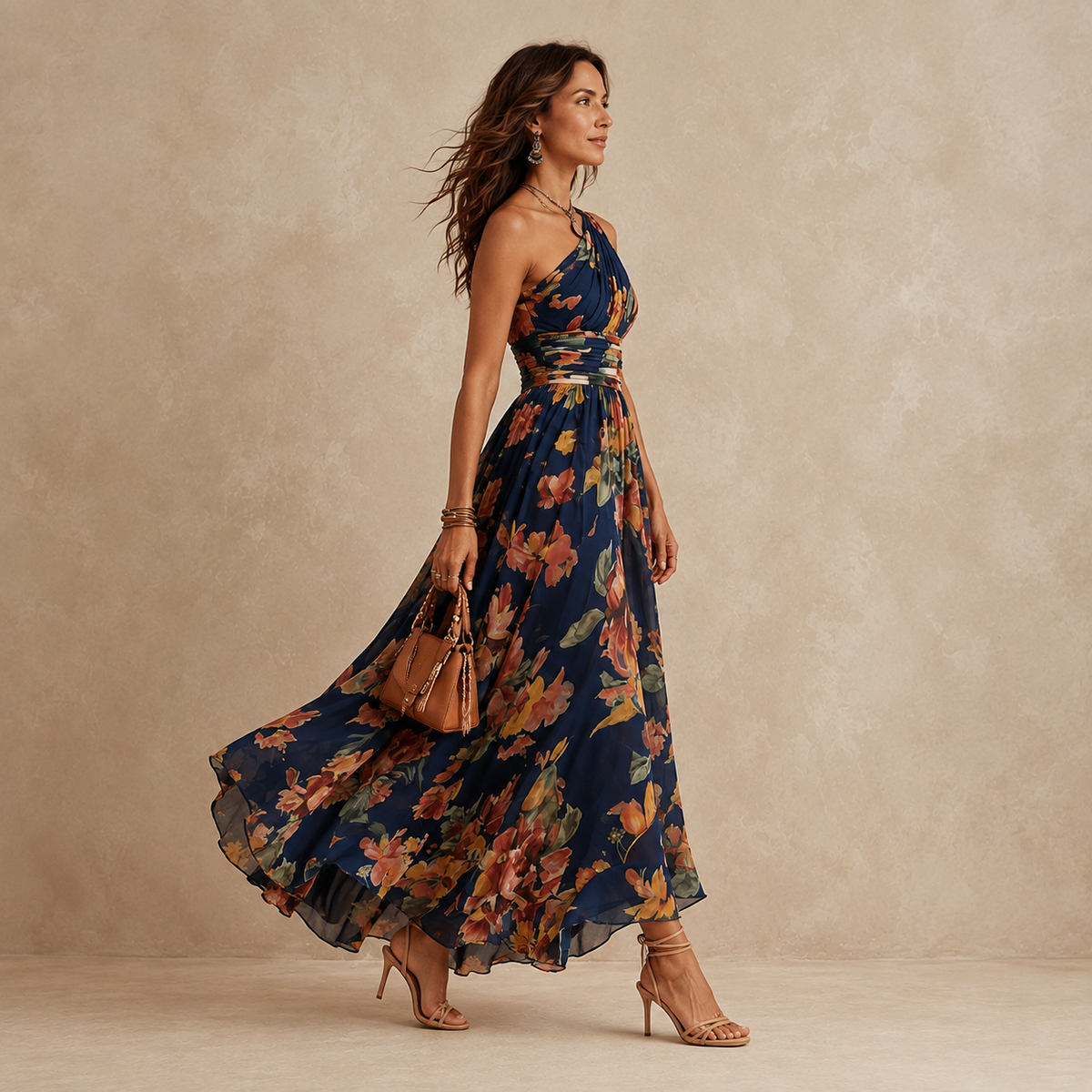 Amelie | One-Shoulder Floral Maxi