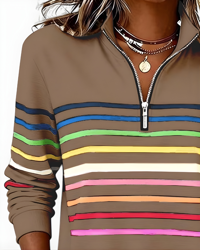 Raina™ Striped Zip Hoodie