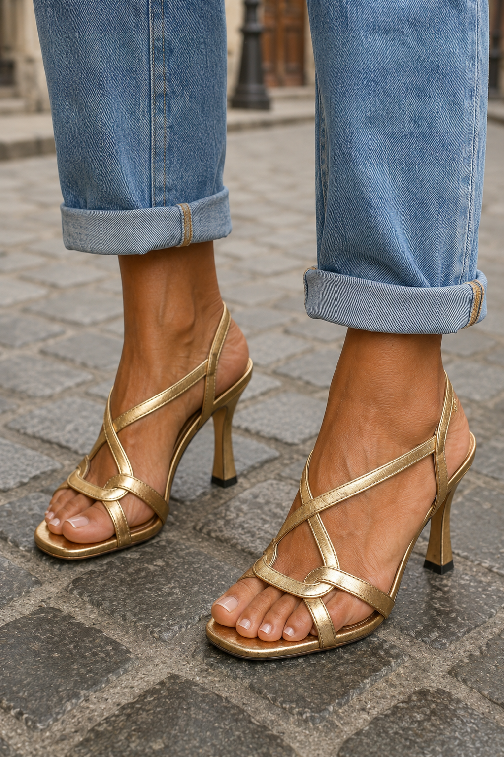 Cassia | Golden Summer Charm Heeled Sandals