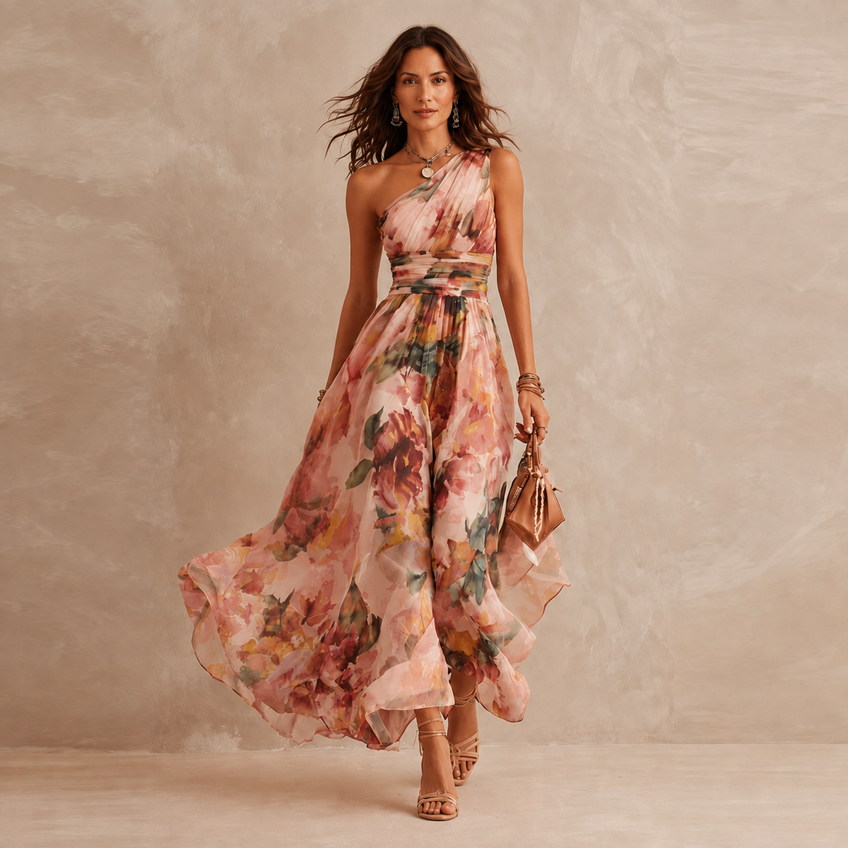 Amelie | One-Shoulder Floral Maxi