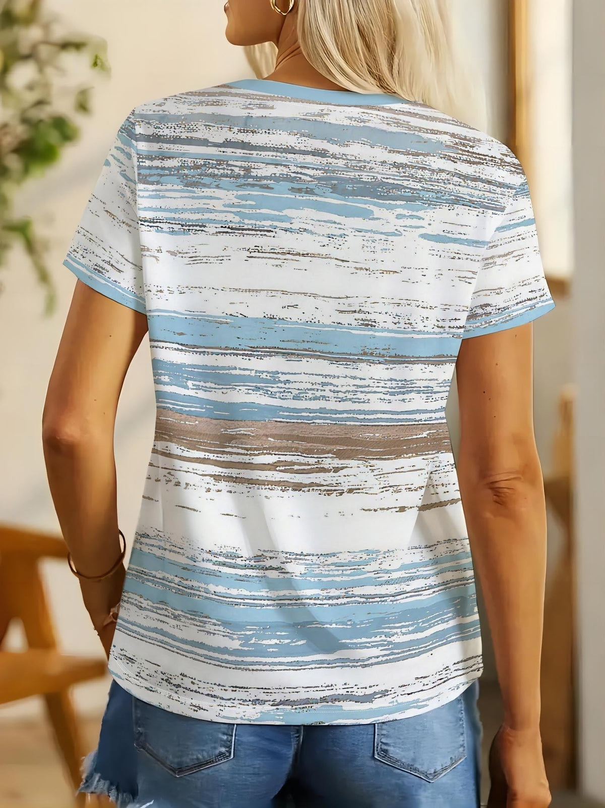 Celine | Contrast Stripe Tee