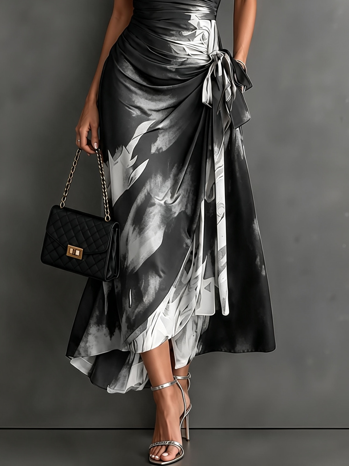 Marielle | Abstract Wrap Midi Dress