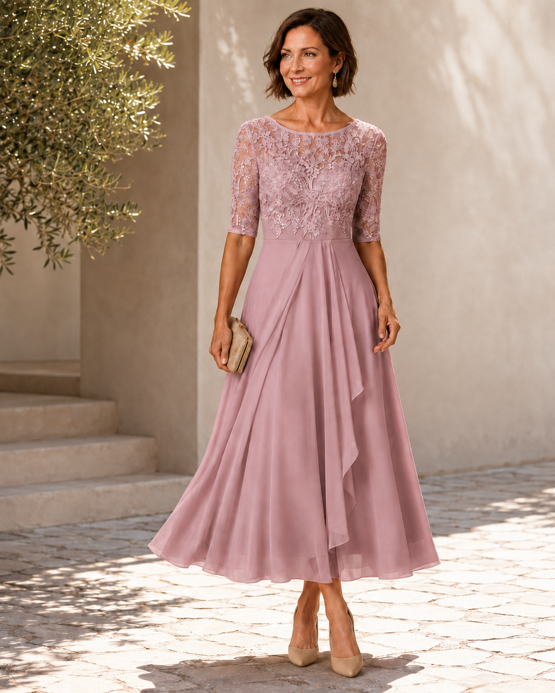 Rosa – The Flattering Lace Midi Dress