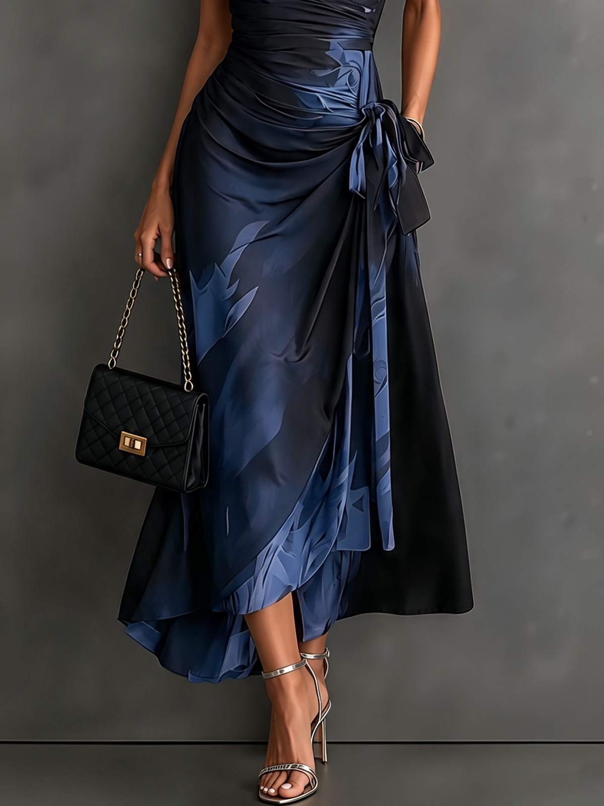 Marielle | Abstract Wrap Midi Dress
