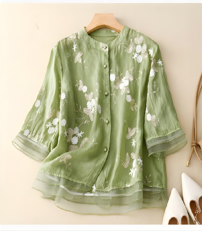 Clarice™ Embroidered Cotton Blouse