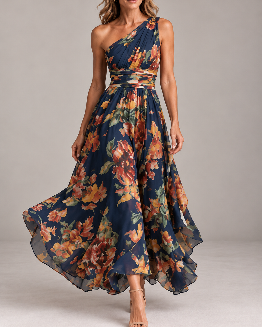 Marisol | One-Shoulder Floral Maxi Dress