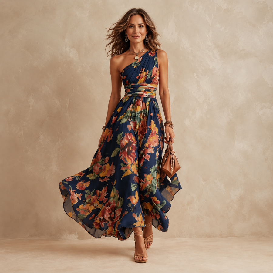 Marisol | One-Shoulder Floral Maxi Dress