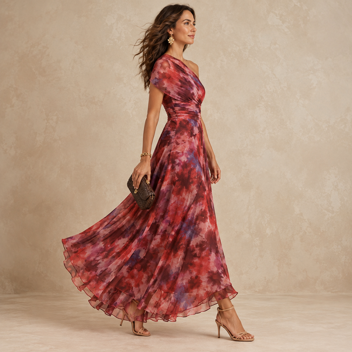 Valentina™ | Watercolor Off-Shoulder Long Dress