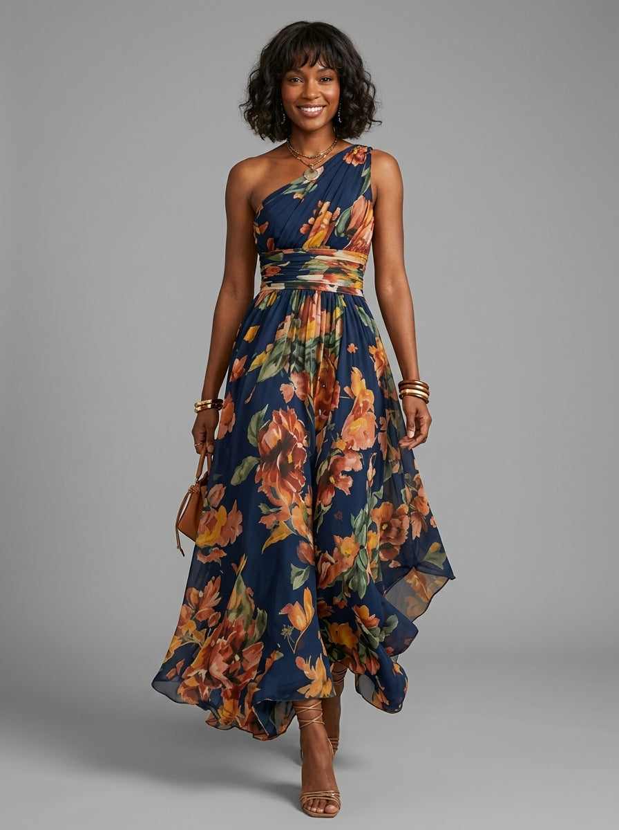 Sienna | One-Shoulder Floral Maxi Dress