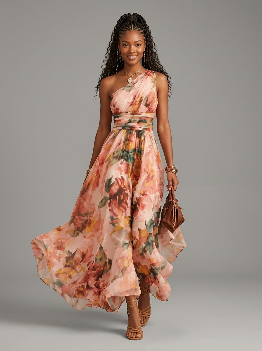 Sienna | One-Shoulder Floral Maxi Dress