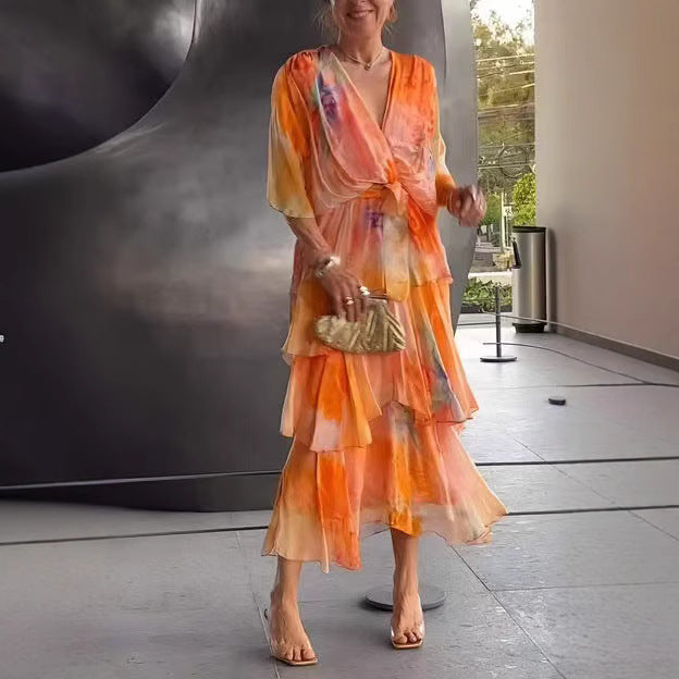 Saffron Floral Layer Dress