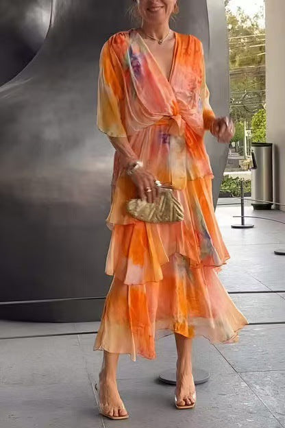 Saffron Floral Layer Dress