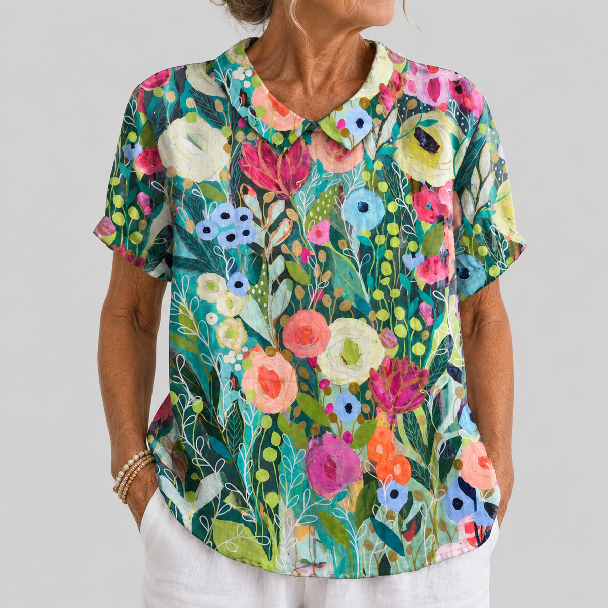 Rae | Watercolour Floral Blouse