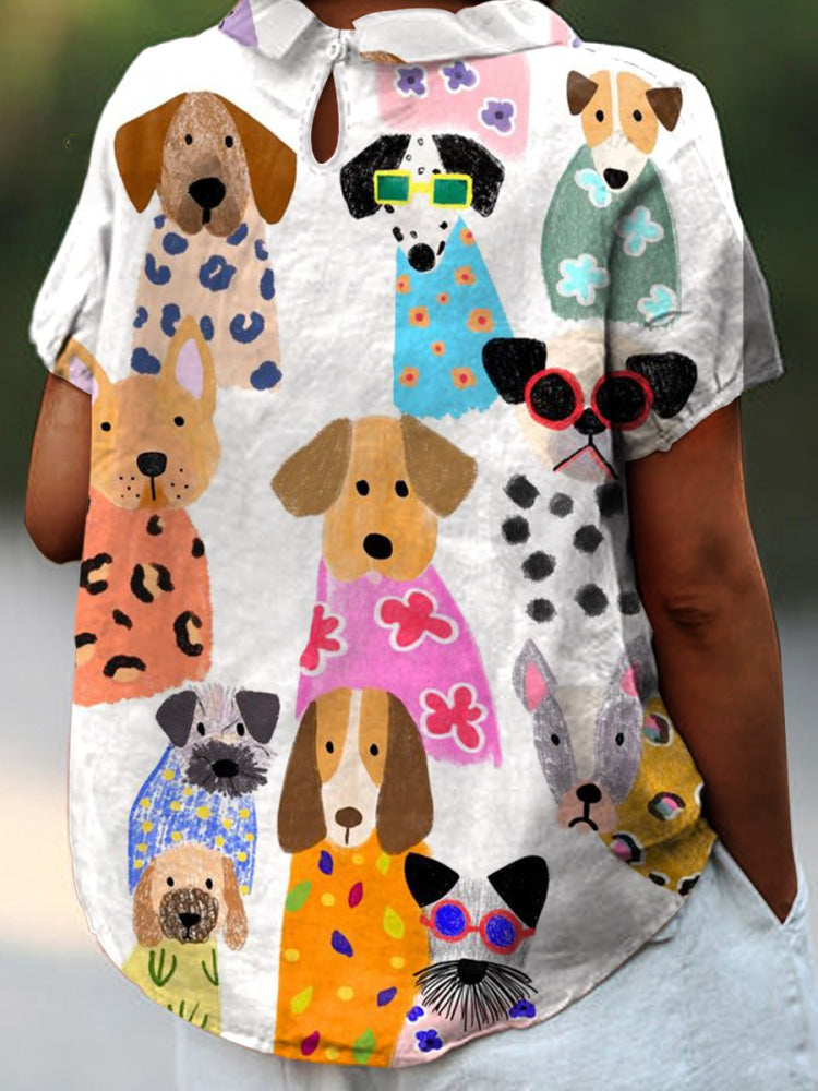 Pippa - Dog Print Top
