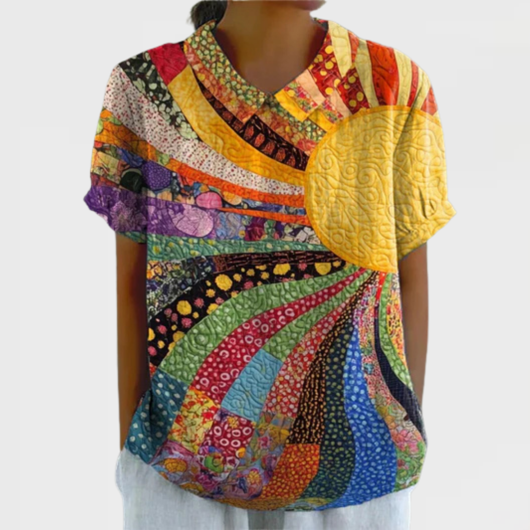 Elle - Sunburst Patchwork Top