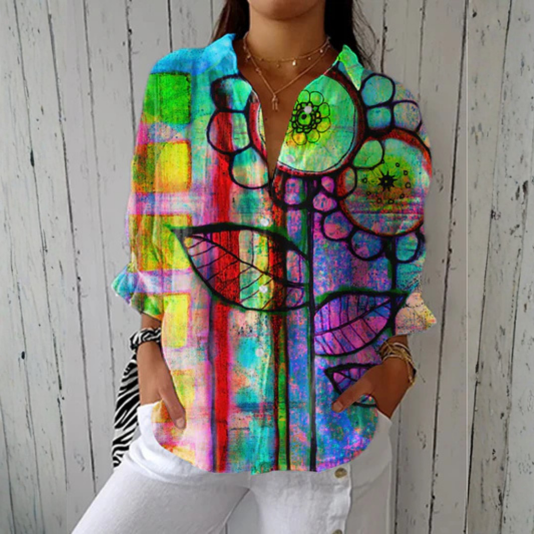Bianca | Artistic Flower Blouse