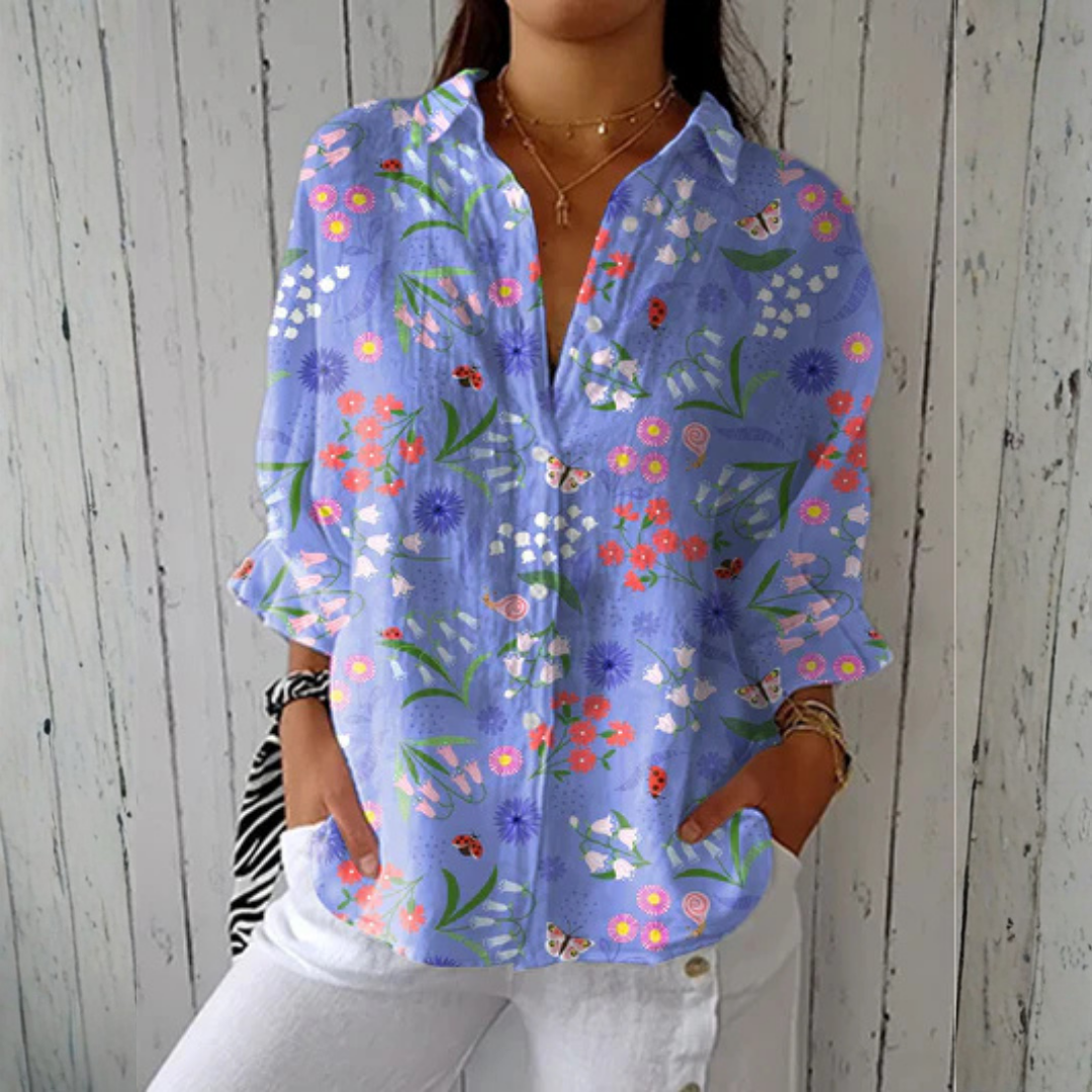 Louise | Playful Dog Print Blouse