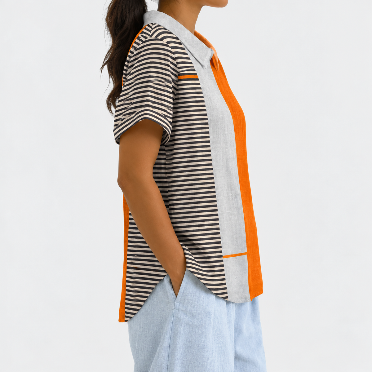 Skye - Colour Block Striped Blouse