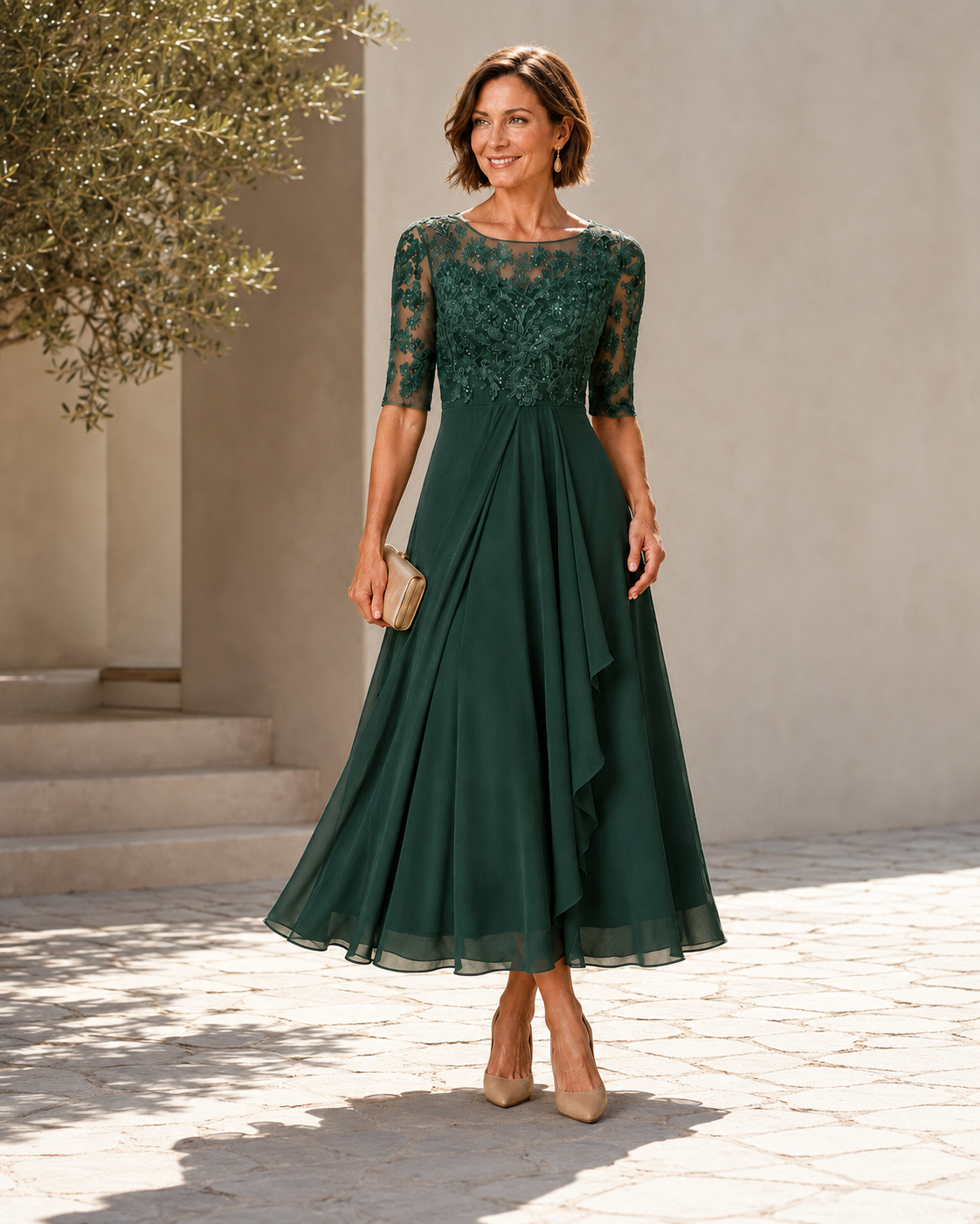 Rosa – The Flattering Lace Midi Dress
