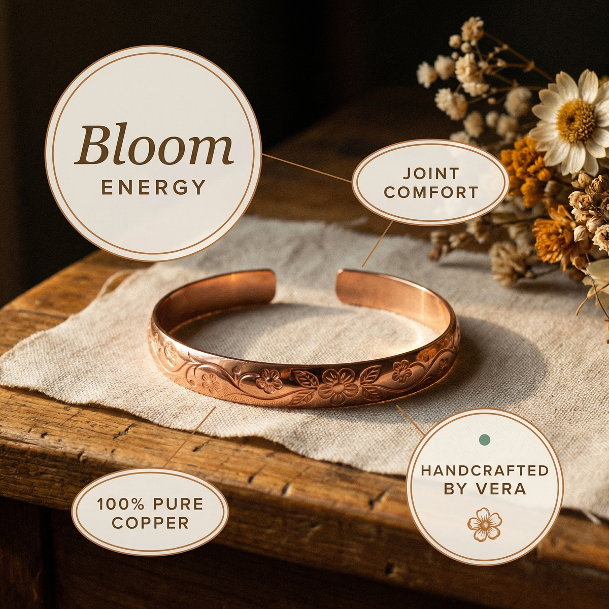 Hester's Bloom Copper Bracelet