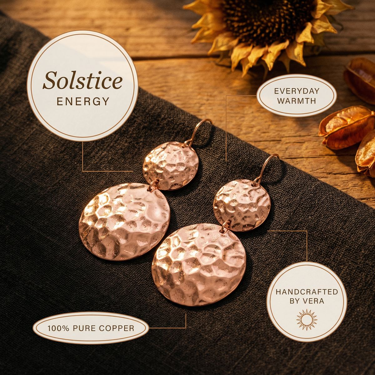 Hester's Solstice Copper Earrings