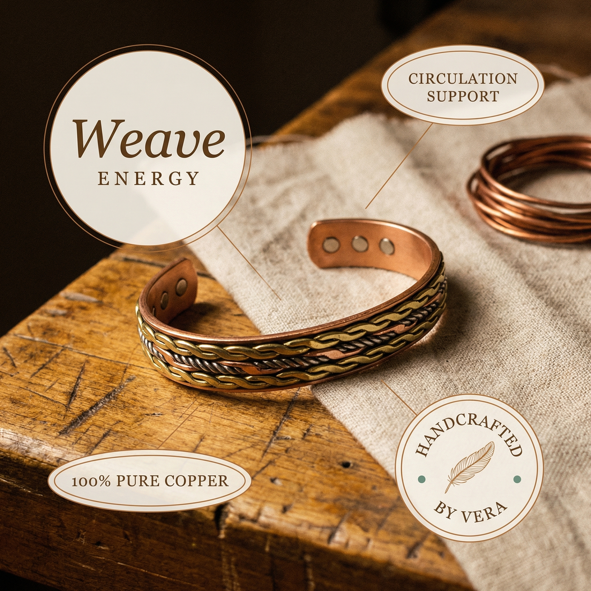 Hester's Weave Copper Bracelet