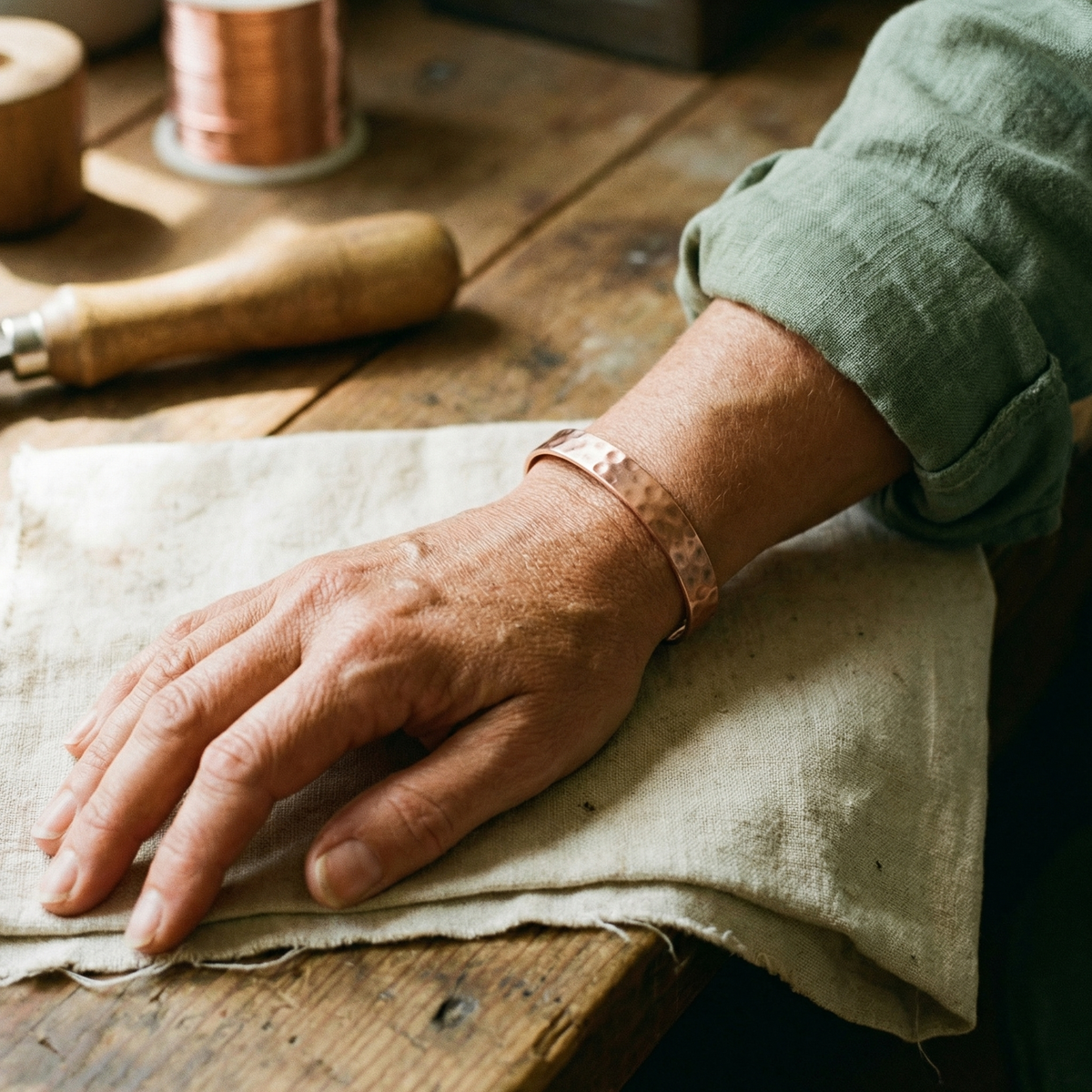 Hester's Lodestone Copper Bracelet