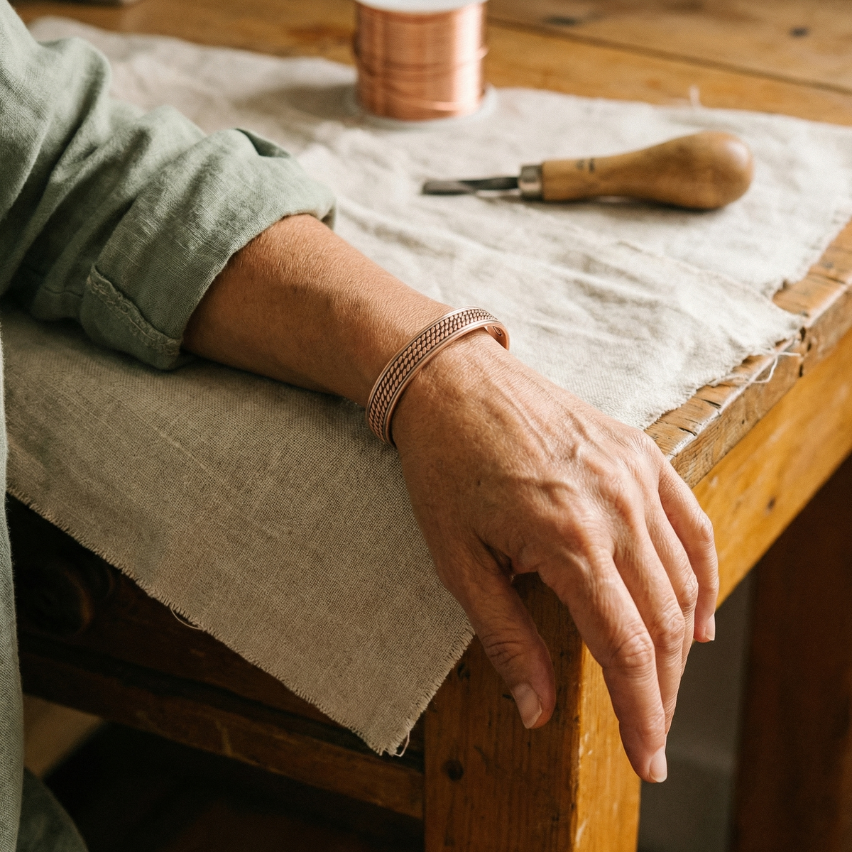 Hester's Wave Copper Bracelet