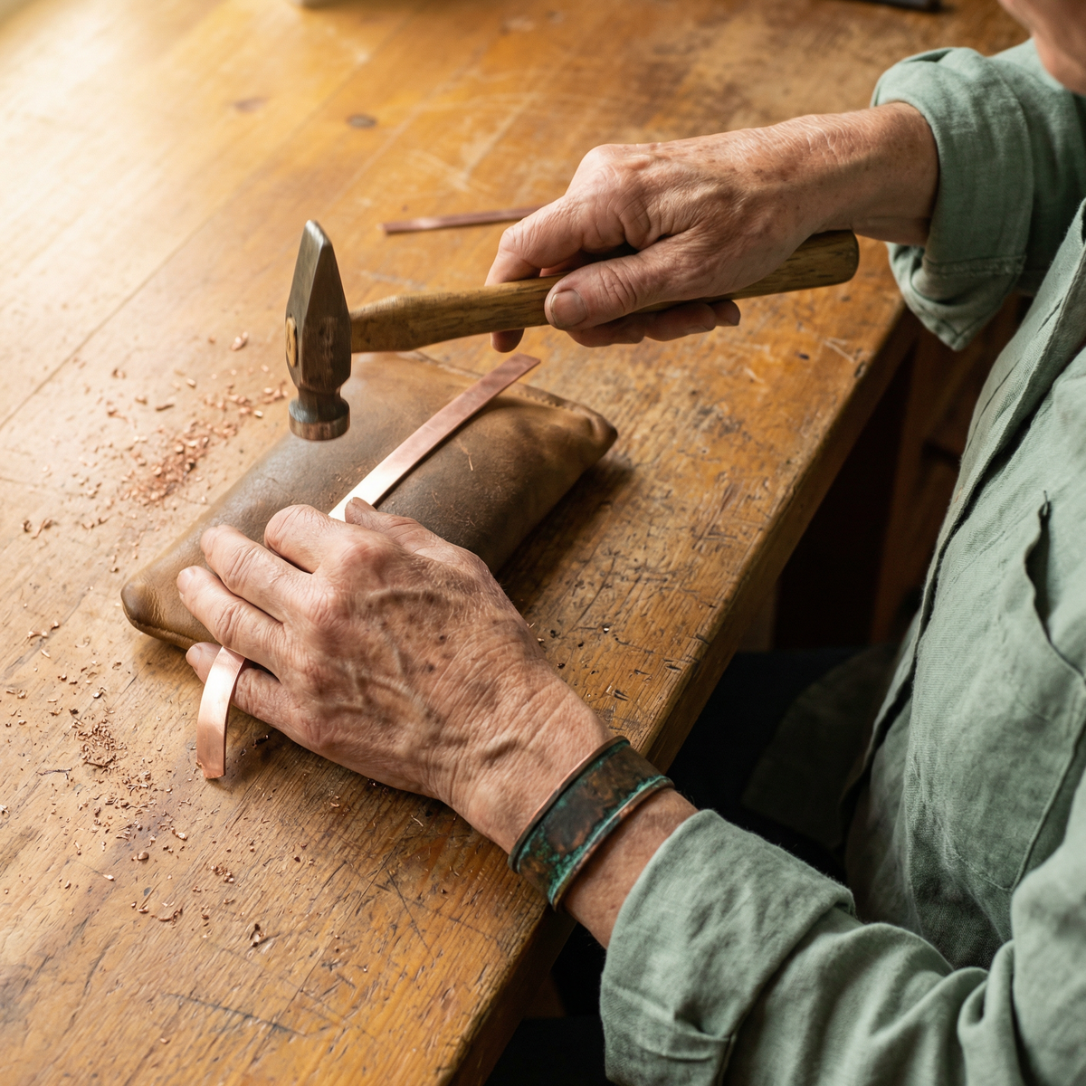 Hester's Jade Copper Bracelet