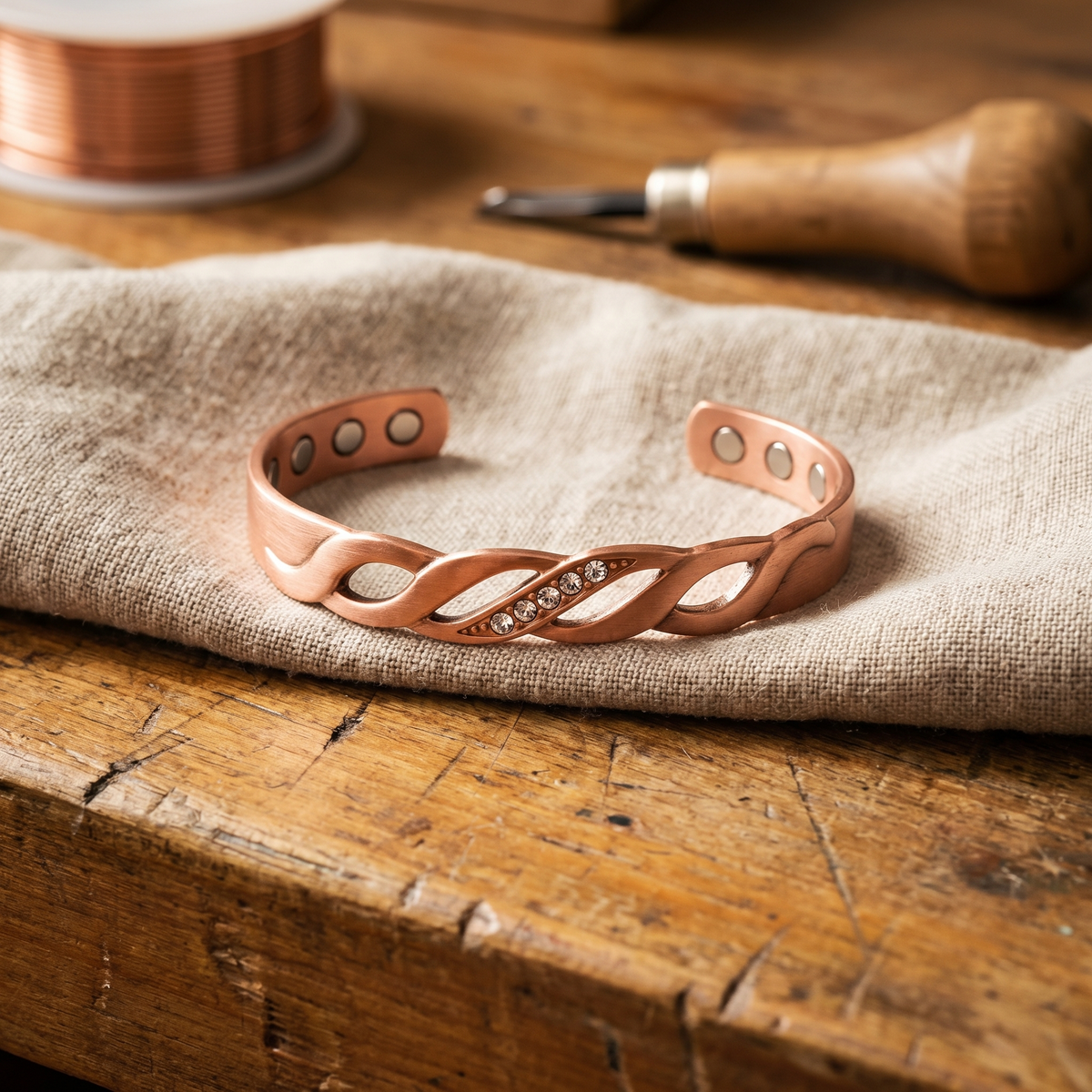 Hester's Seam Copper Bracelet