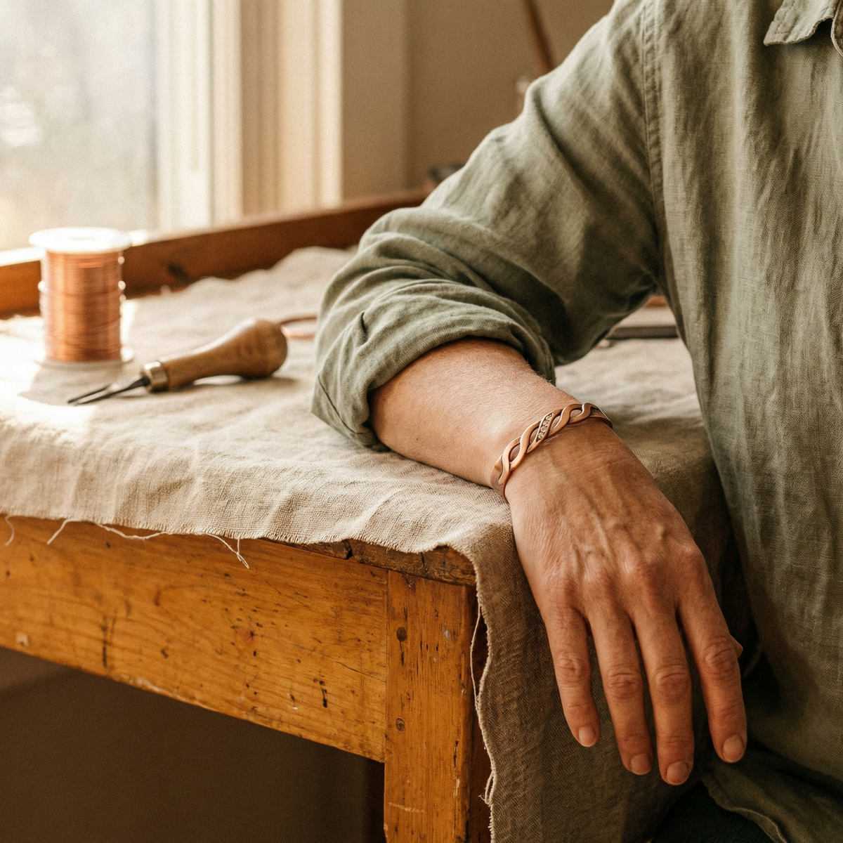 Hester's Seam Copper Bracelet