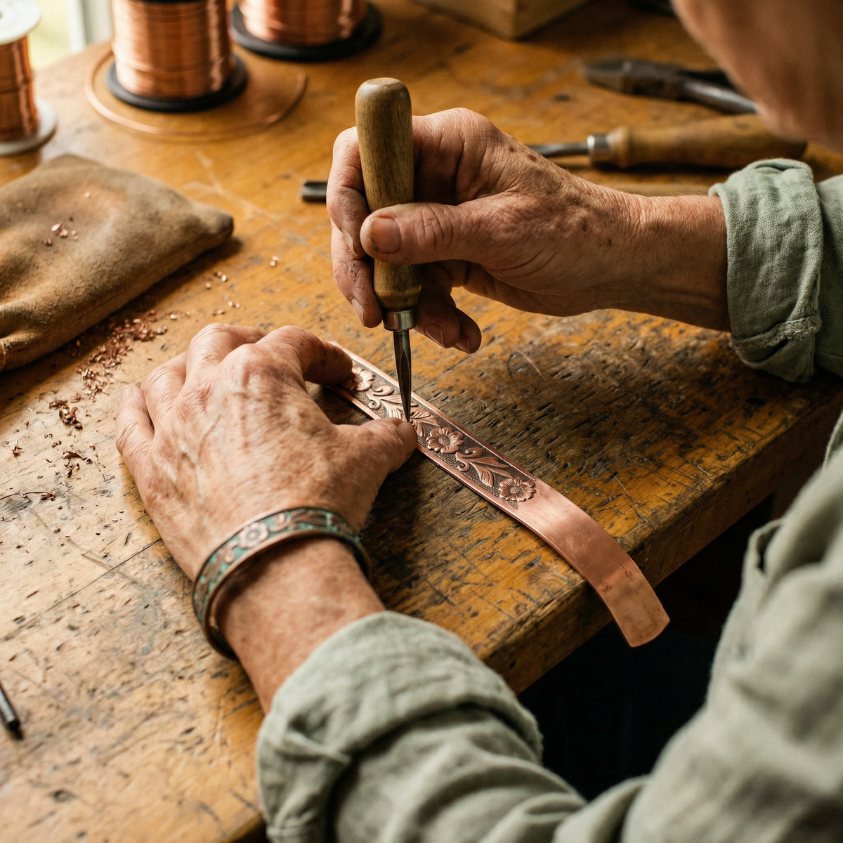 Hester's Vine Copper Bracelet