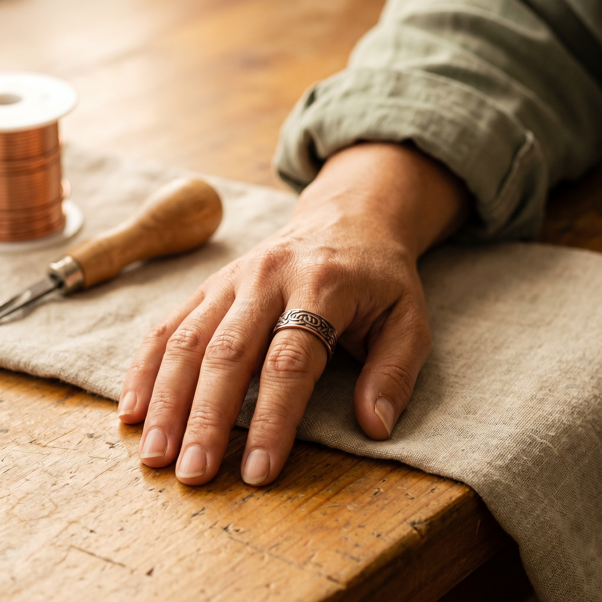 Hester's Burr Copper Ring