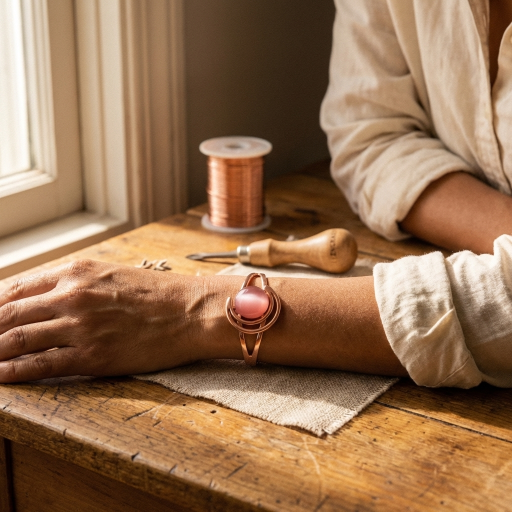 Hester's Sphere Pink Copper Bracelet