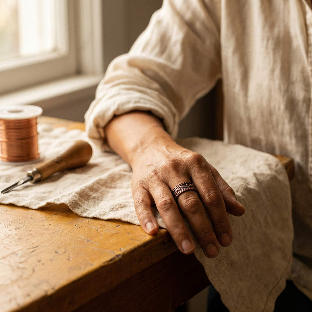 Hester's Fern Copper Ring
