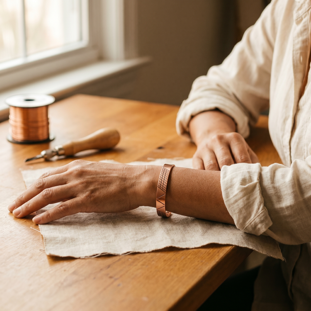 Hester's Crest Copper Bracelet