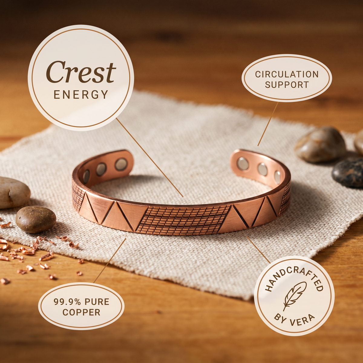 Hester's Crest Copper Bracelet