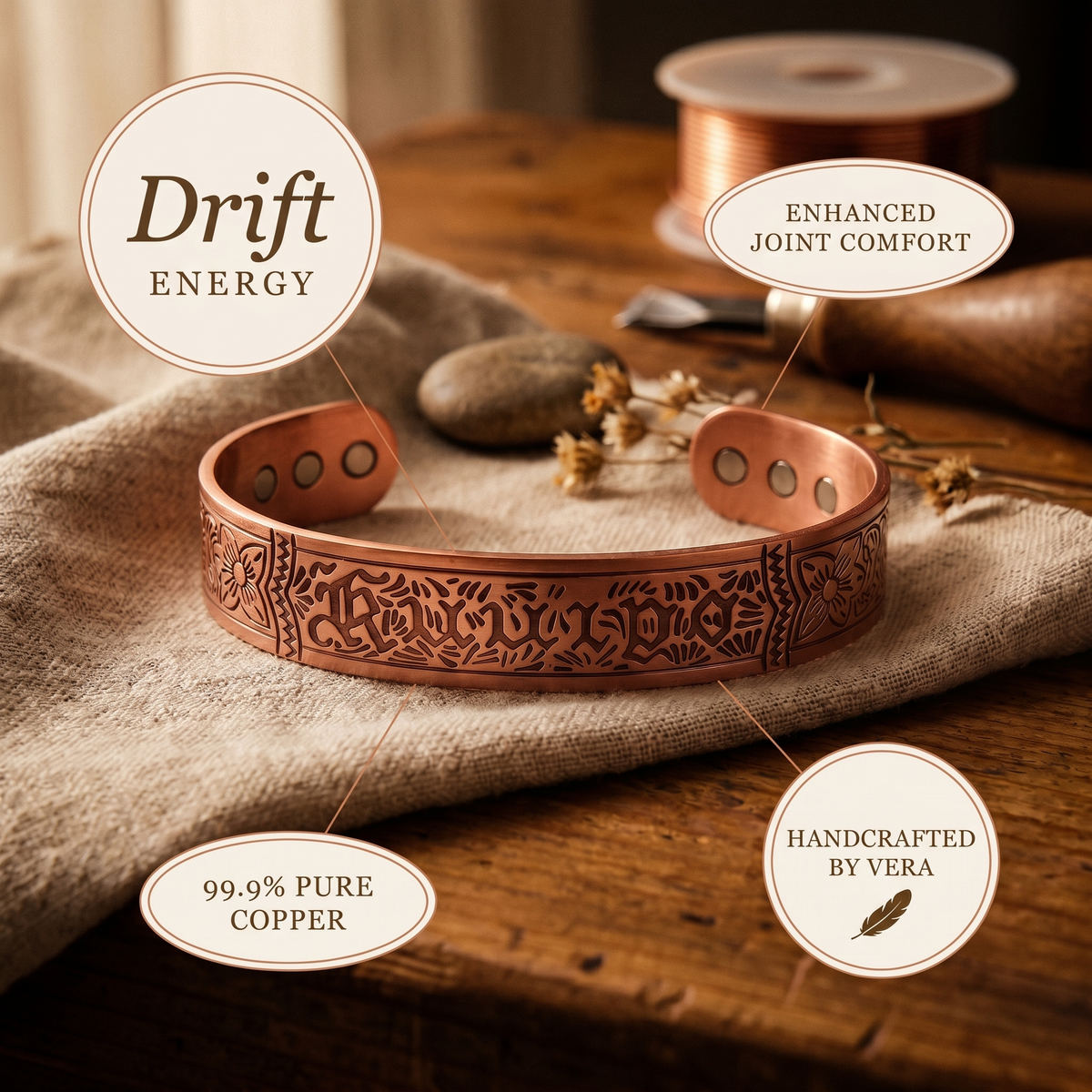 Hester's Drift Copper Bracelet