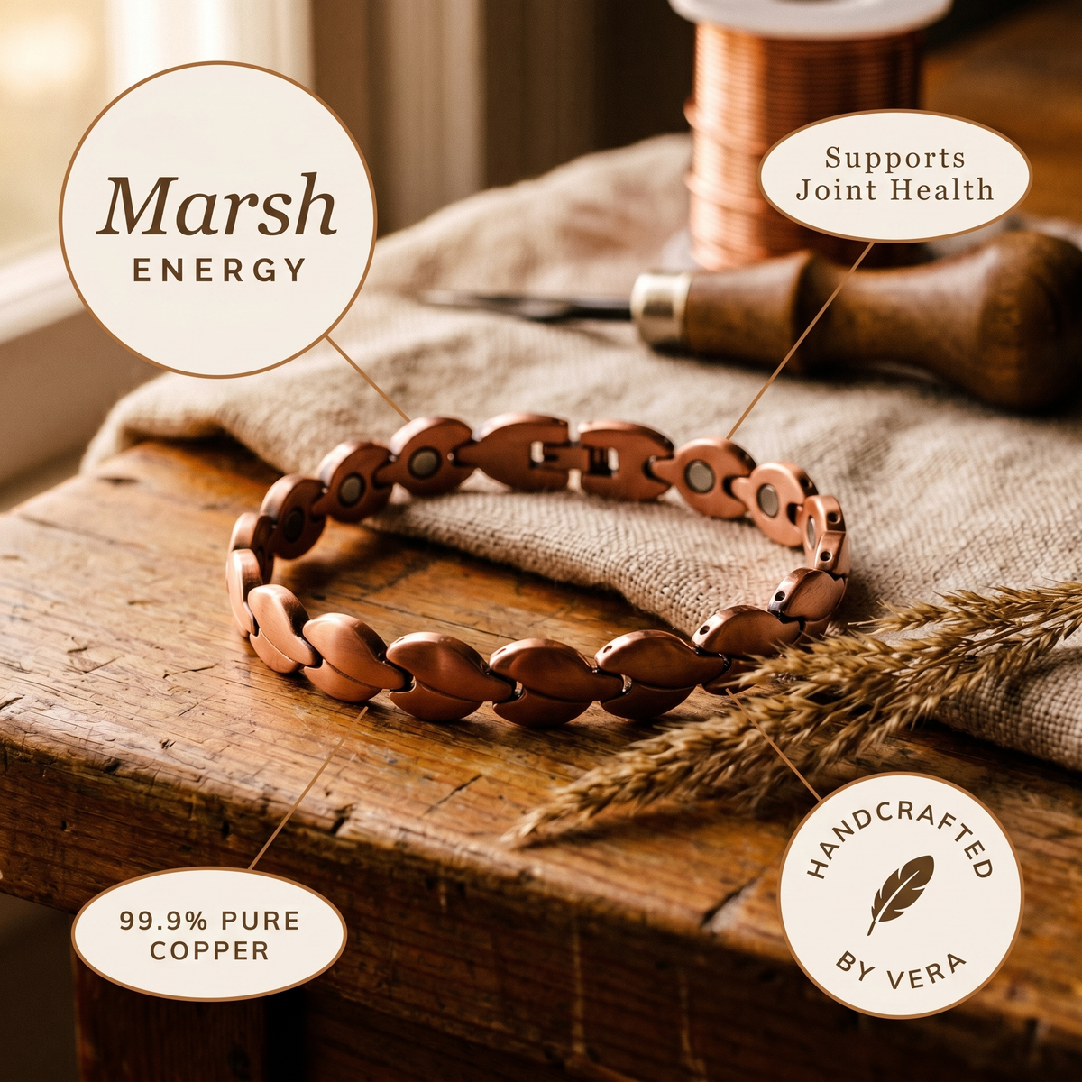Hester's Marsh Copper Anklet