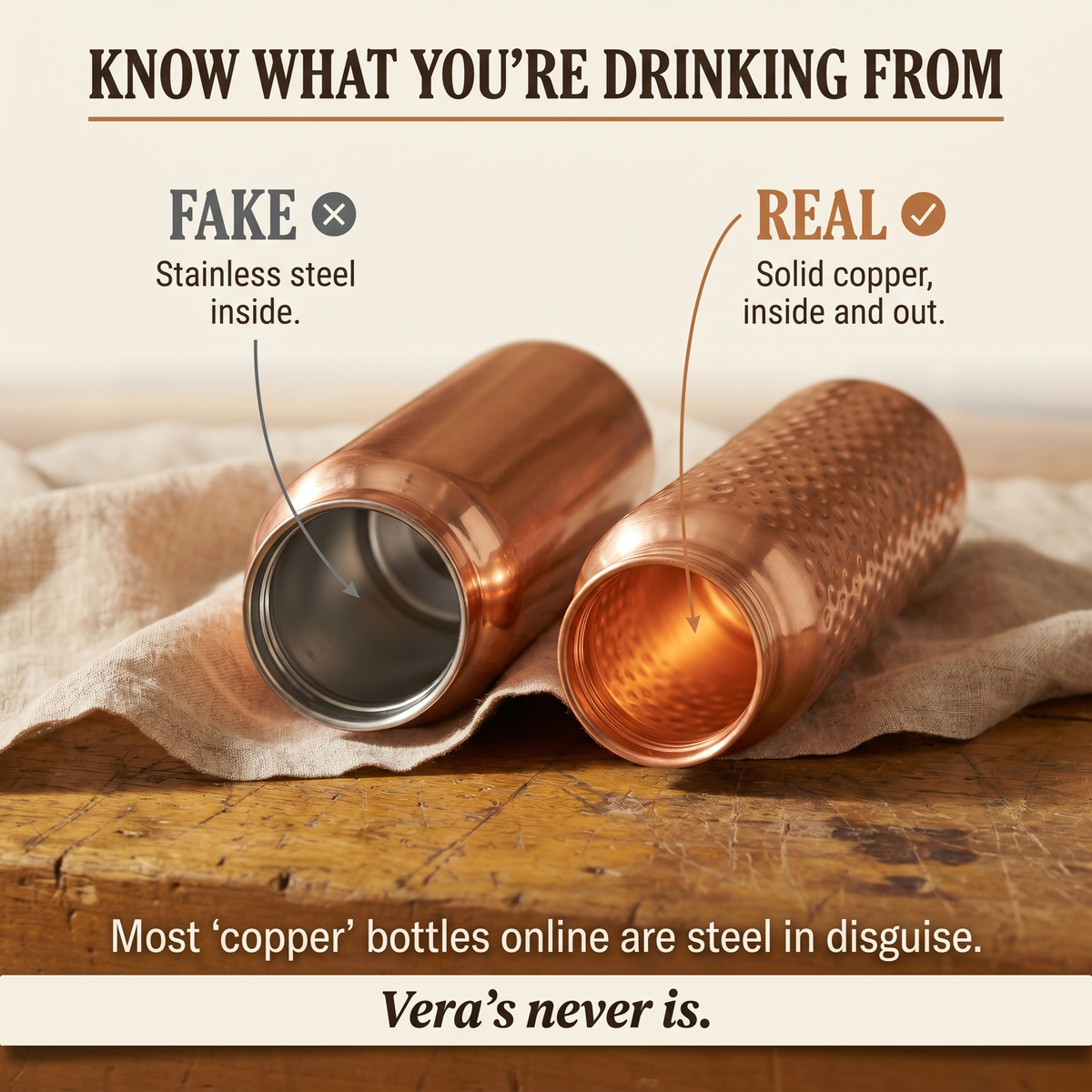 Hester's Pure Copper Water Bottle
