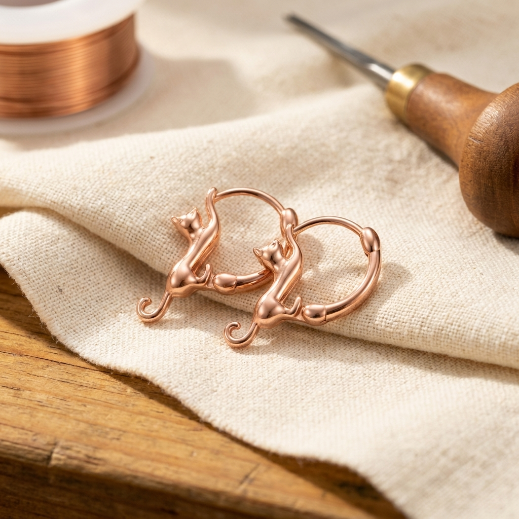 Hester's Swirl Copper Earrings