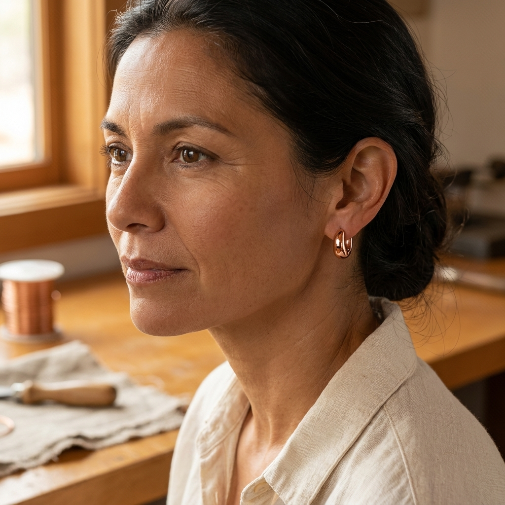 Hester's Linnet Copper Hoop Earrings