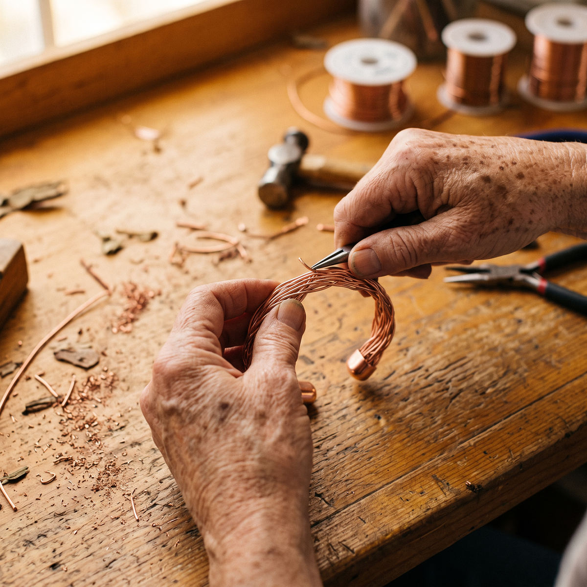 Hester's Elm Copper Cuff Bracelet