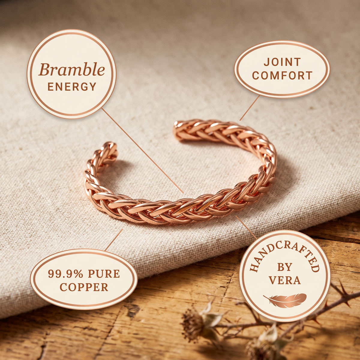 Hester's Bramble Copper Bracelet
