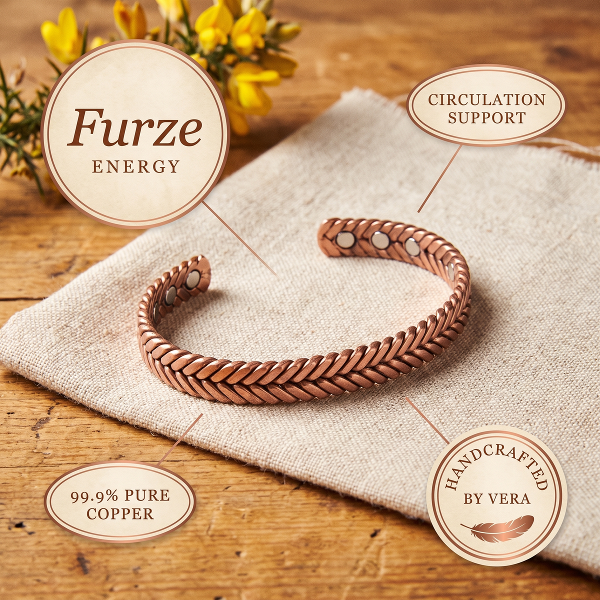 Hester's Furze Copper Bracelet