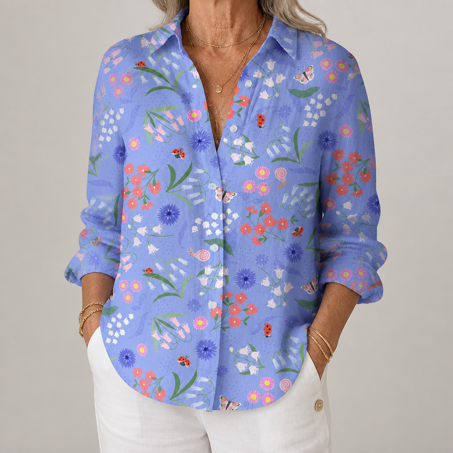 Louise | Playful Dog Print Blouse