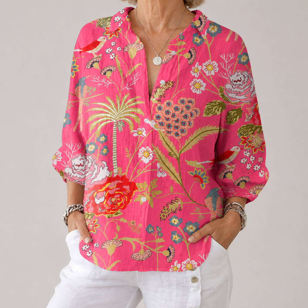 Chloe | Tropical Blossom Blouse