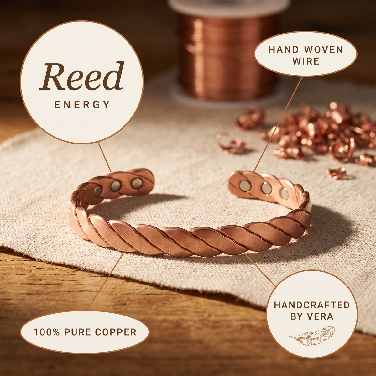Hester's Reed Copper Bracelet