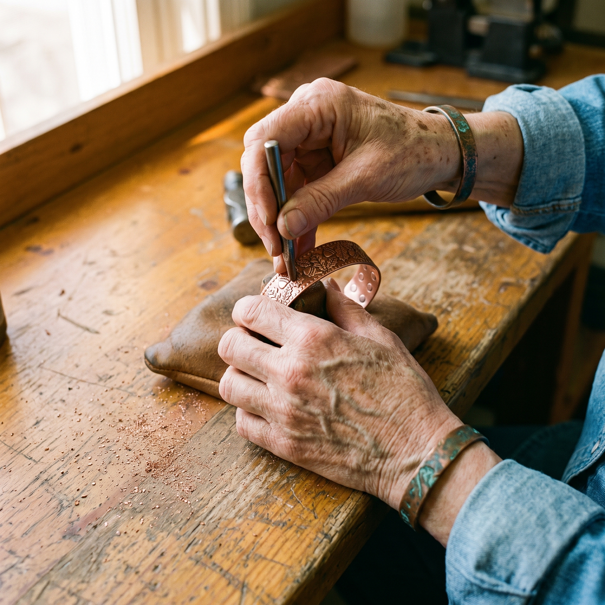 Hester's Timber Copper Bracelet