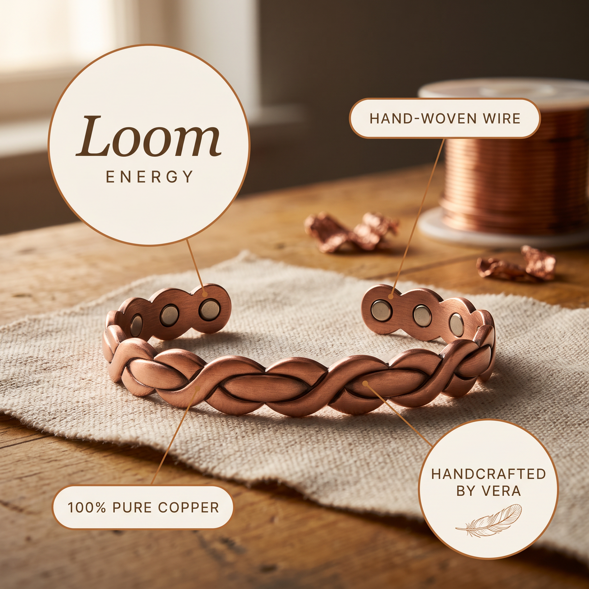 Hester's Loom Copper Bracelet